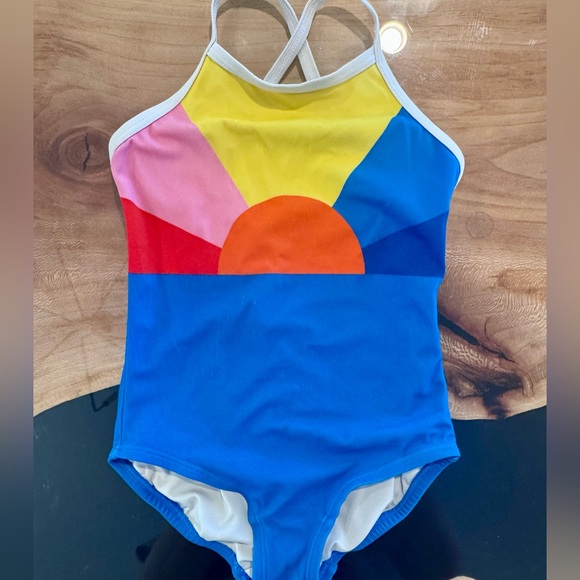 Hanna Andersson Sunrise Color Block one Piece 4T - Picture 1 of 4